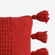 Braided Pom Pom Lumbar Pillow Rouge