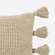 Braided Pom Pom Lumbar Pillow Sahara Tan