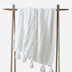 Braided Pom Pom Throw Off White
