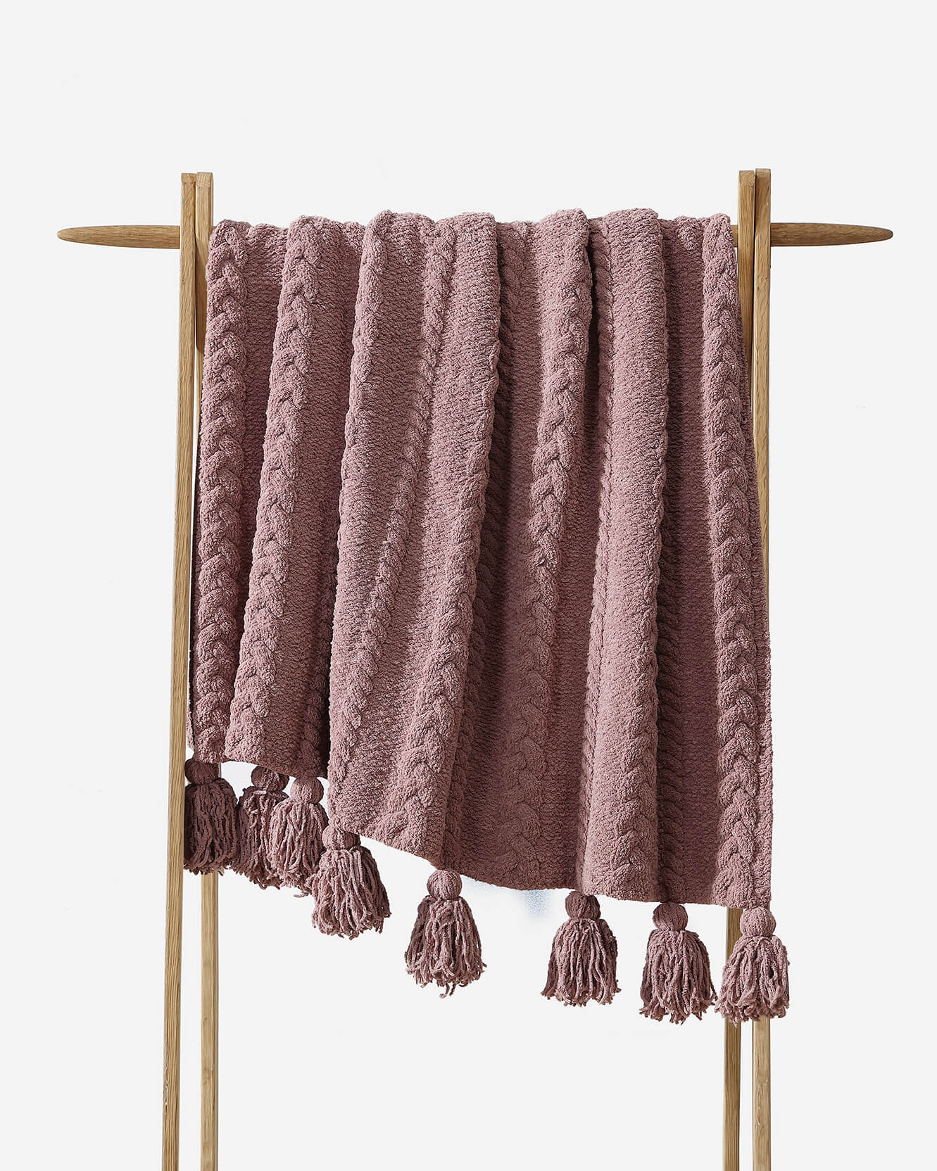 Blush pink pom online pom throw