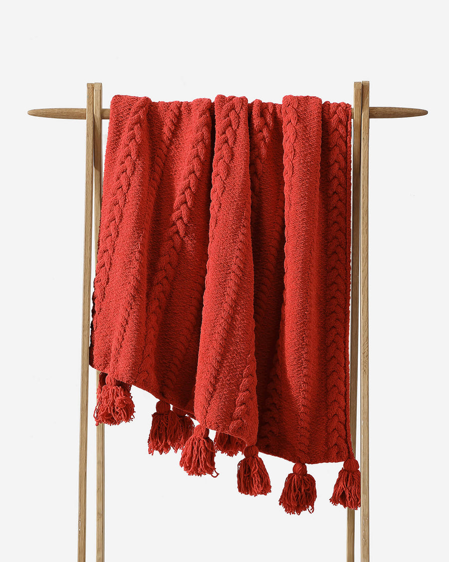 Image of Braided Pom Pom Throw