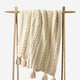 Braided Pom Pom Throw Sahara Tan
