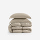 Premium Bamboo Bubble Comforter Bundle Taupe