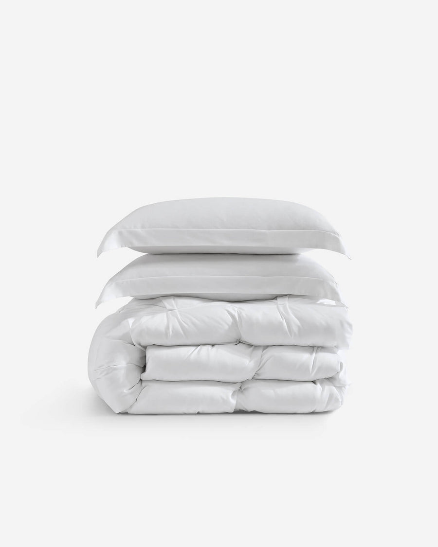 Premium Bamboo Bubble Comforter Bundle Clear White