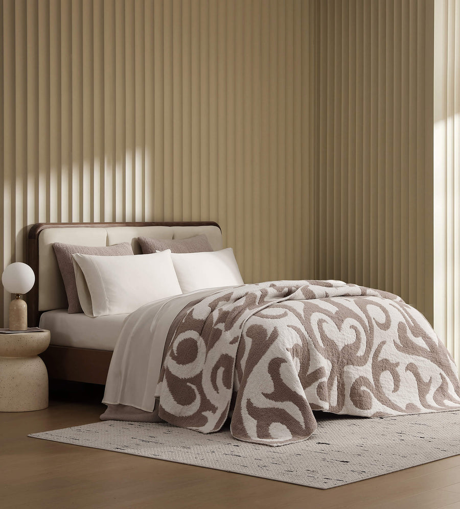 Sunday Citizen Casablanca Bed Blanket Taupe - Off White