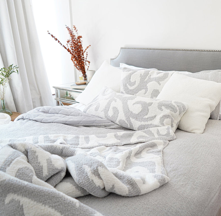 Casablanca Lumbar Throw Pillow Cloud Gray - Off White