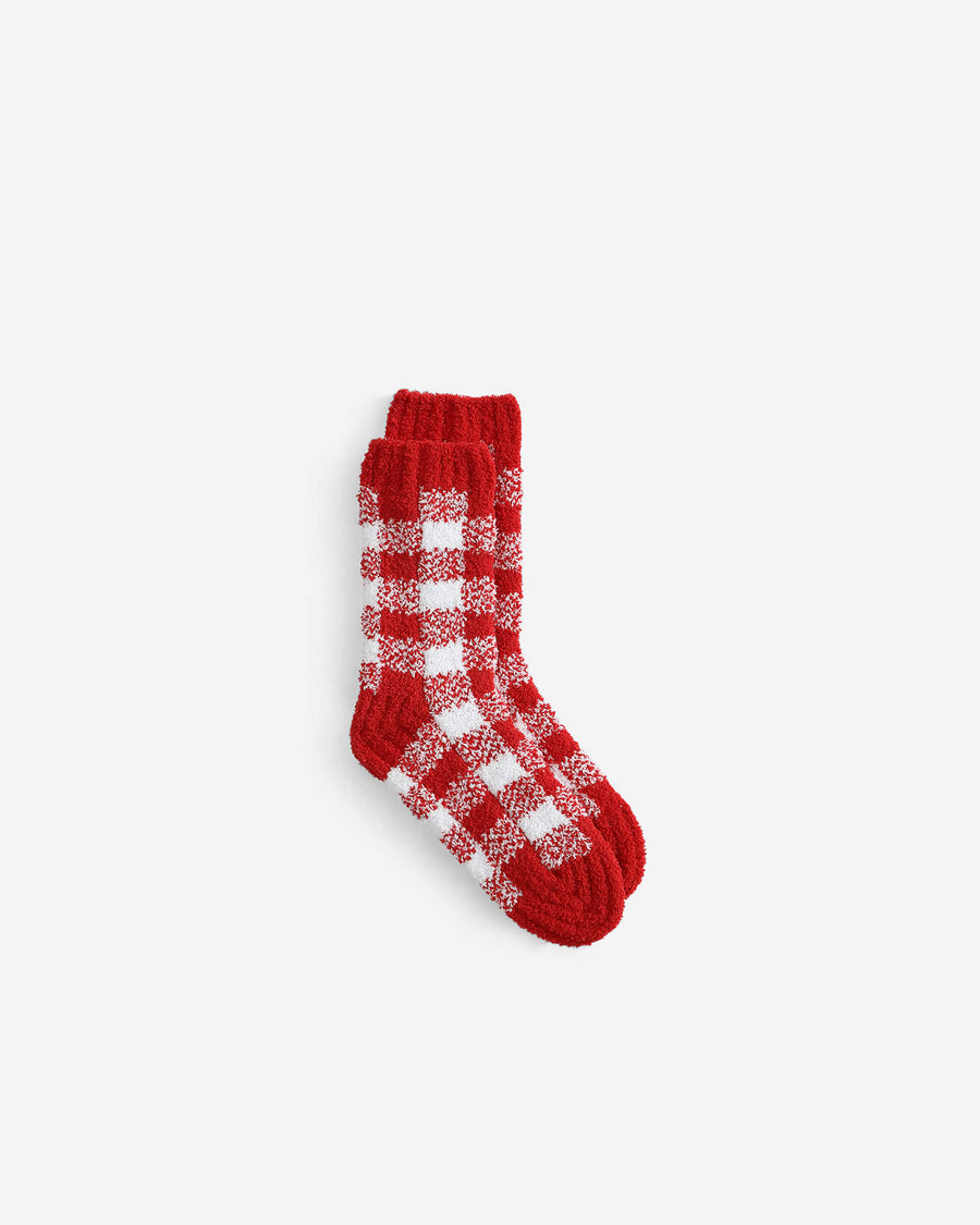 Snug Checkered Socks Rouge - Off White