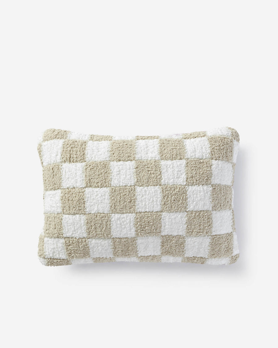 Checkerboard Mini Pillow Sahara Tan - Off White