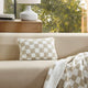 Checkerboard Mini Pillow Sahara Tan - Off White