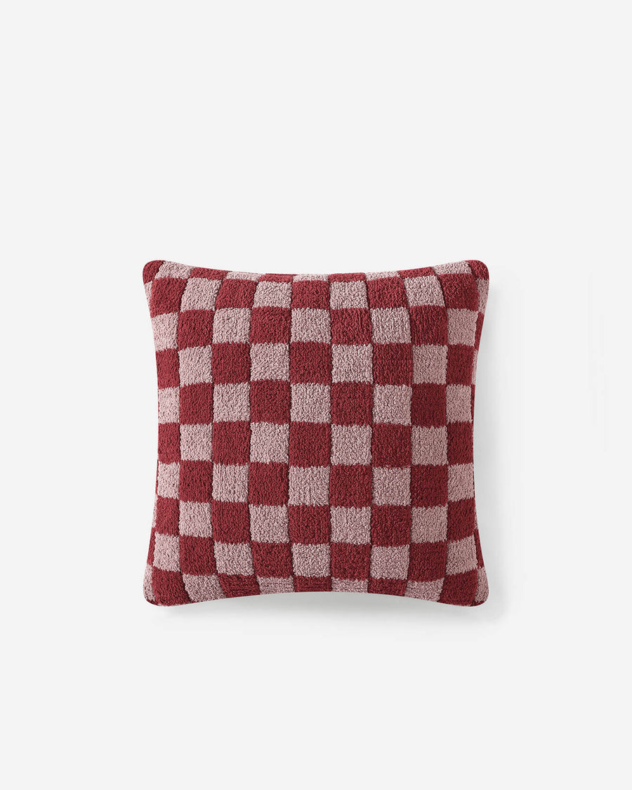Checkerboard Throw Pillow Pomegranate / Rose