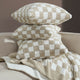 Checkerboard Throw Pillow Sahara Tan - Off White