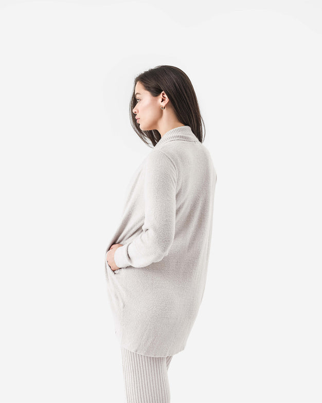 CloudCool Relaxed Open Front Cardigan Bone