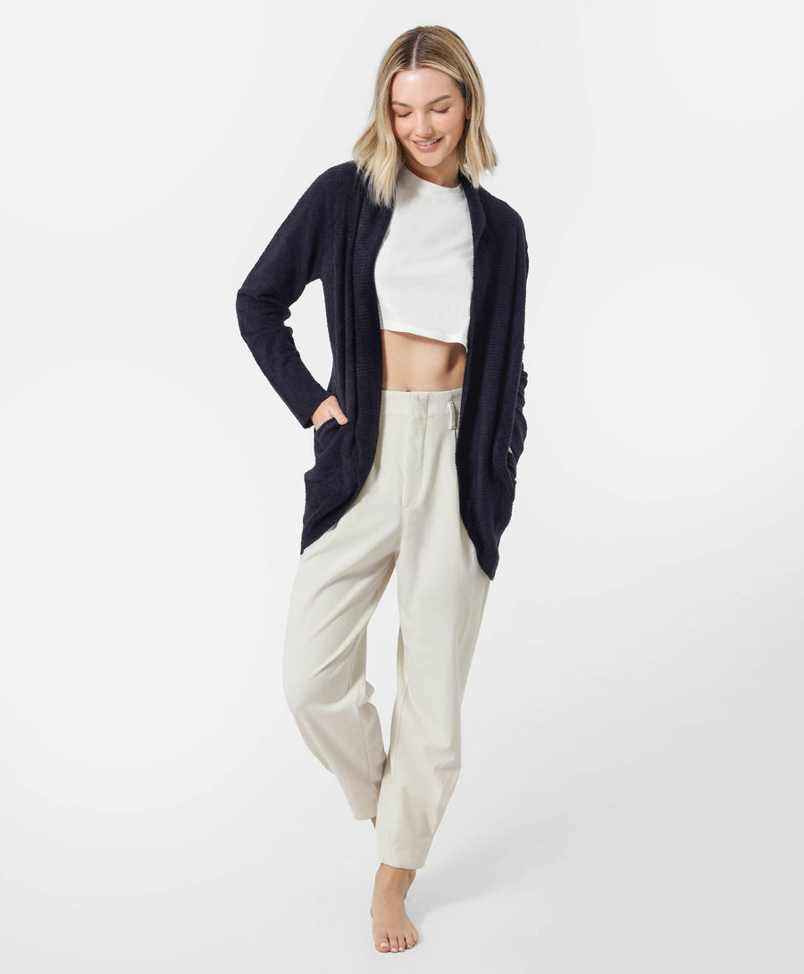 Cloud Cool Relaxed Open Front Cardigan Coal