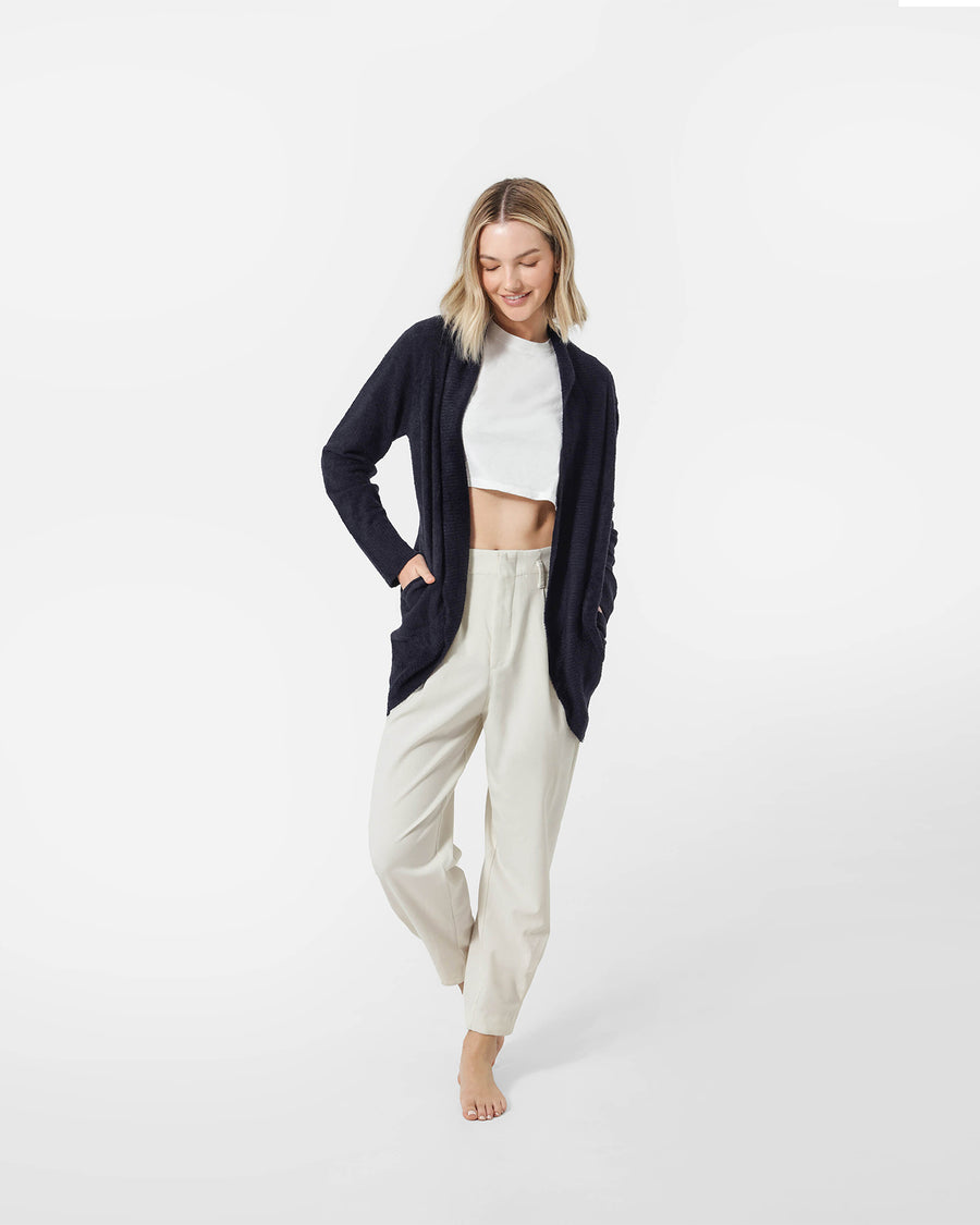 Cloud Cool Relaxed Open Front Cardigan Coal