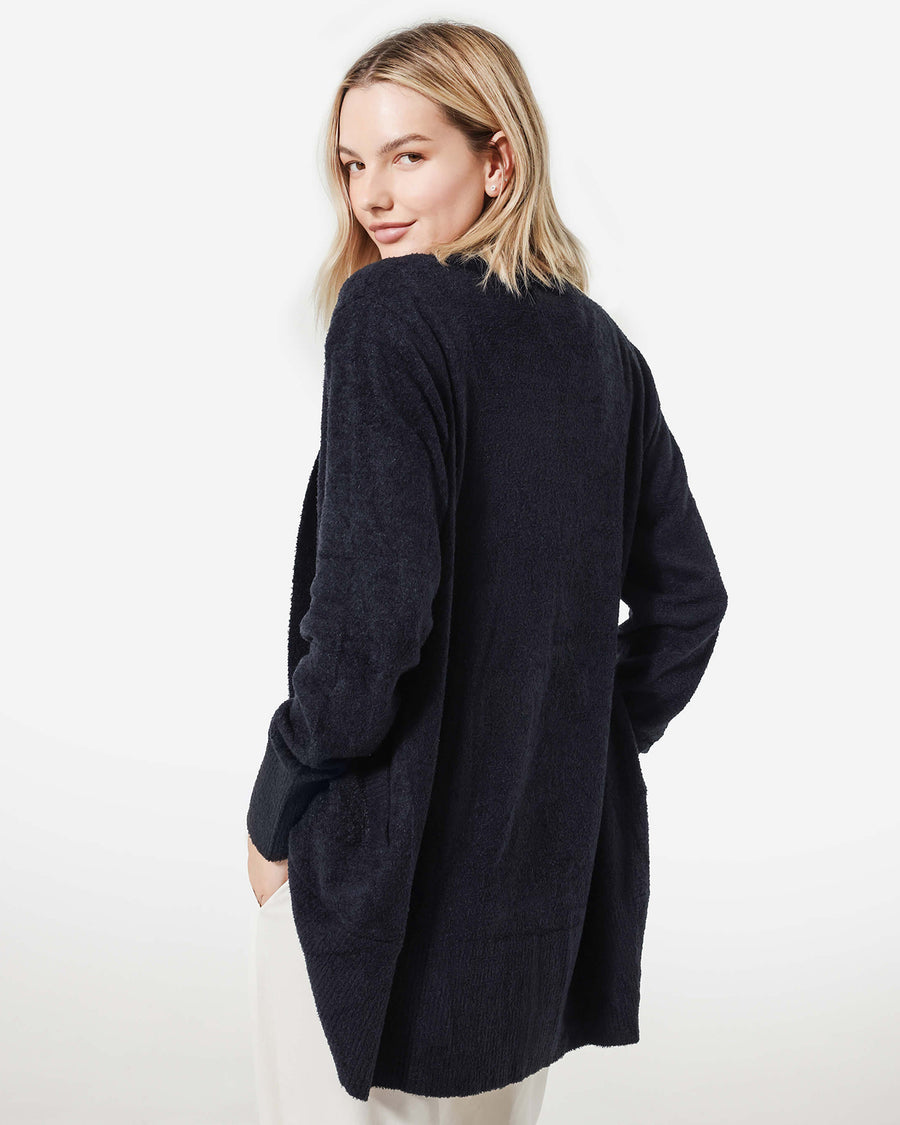 Cloud Cool Relaxed Open Front Cardigan Coal