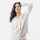 CloudCool Oversized Ribbed Buttoned Cardigan Bone