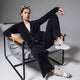 CloudCool Oversized Ribbed Buttoned Cardigan Coal