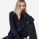 CloudCool Oversized Ribbed Buttoned Cardigan Coal