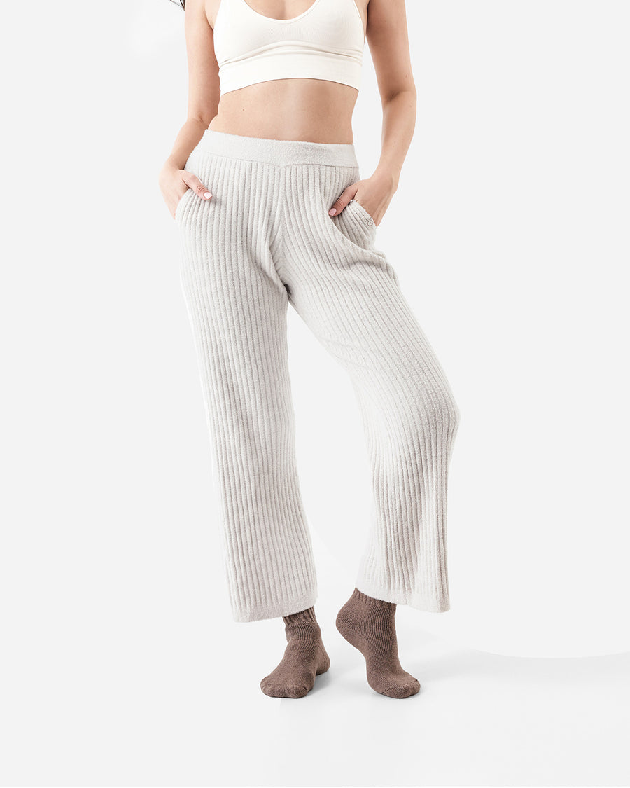 Cloud Cool Ribbed Relaxed Pants Bone