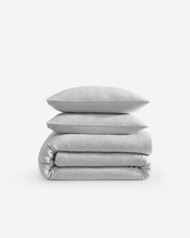 Cloud Silque Stitch Comforter Bundle Pearl Gray