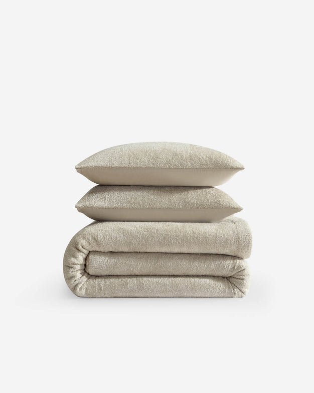 Cloud Silque Stitch Comforter Bundle Sandstone