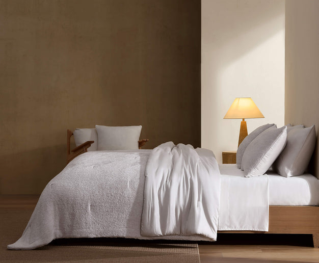 Cloud Silque Stitch Comforter Bundle Pearl Gray