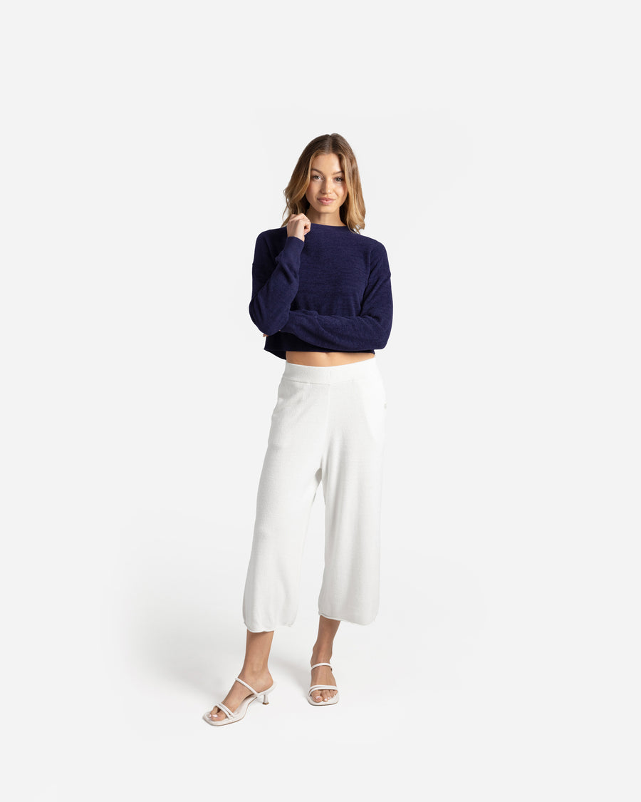 CloudCool Light Cropped Sweater Marine Blue