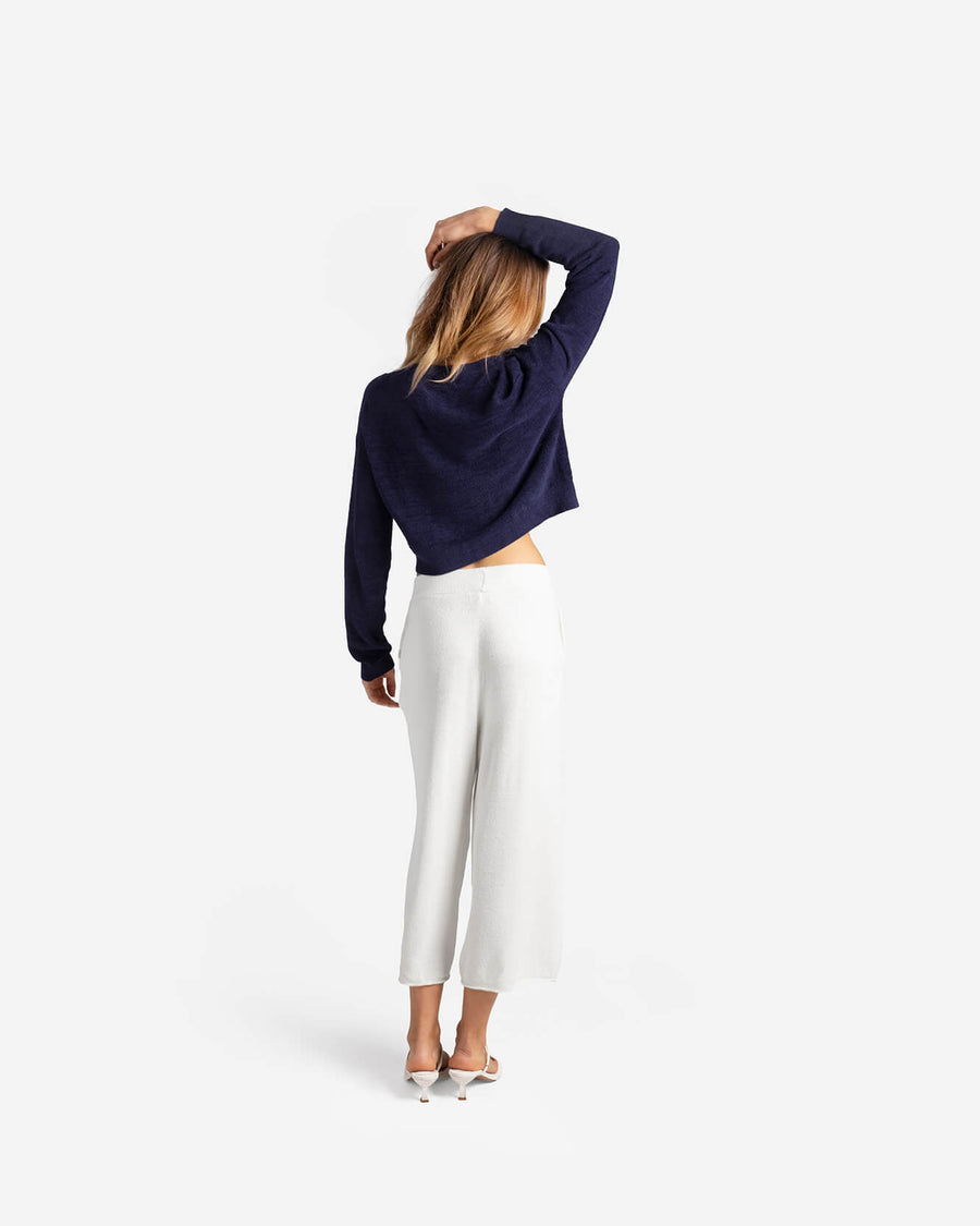 CloudCool Light Cropped Sweater Marine Blue