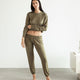 Cosset Cropped Sweatshirt Olive