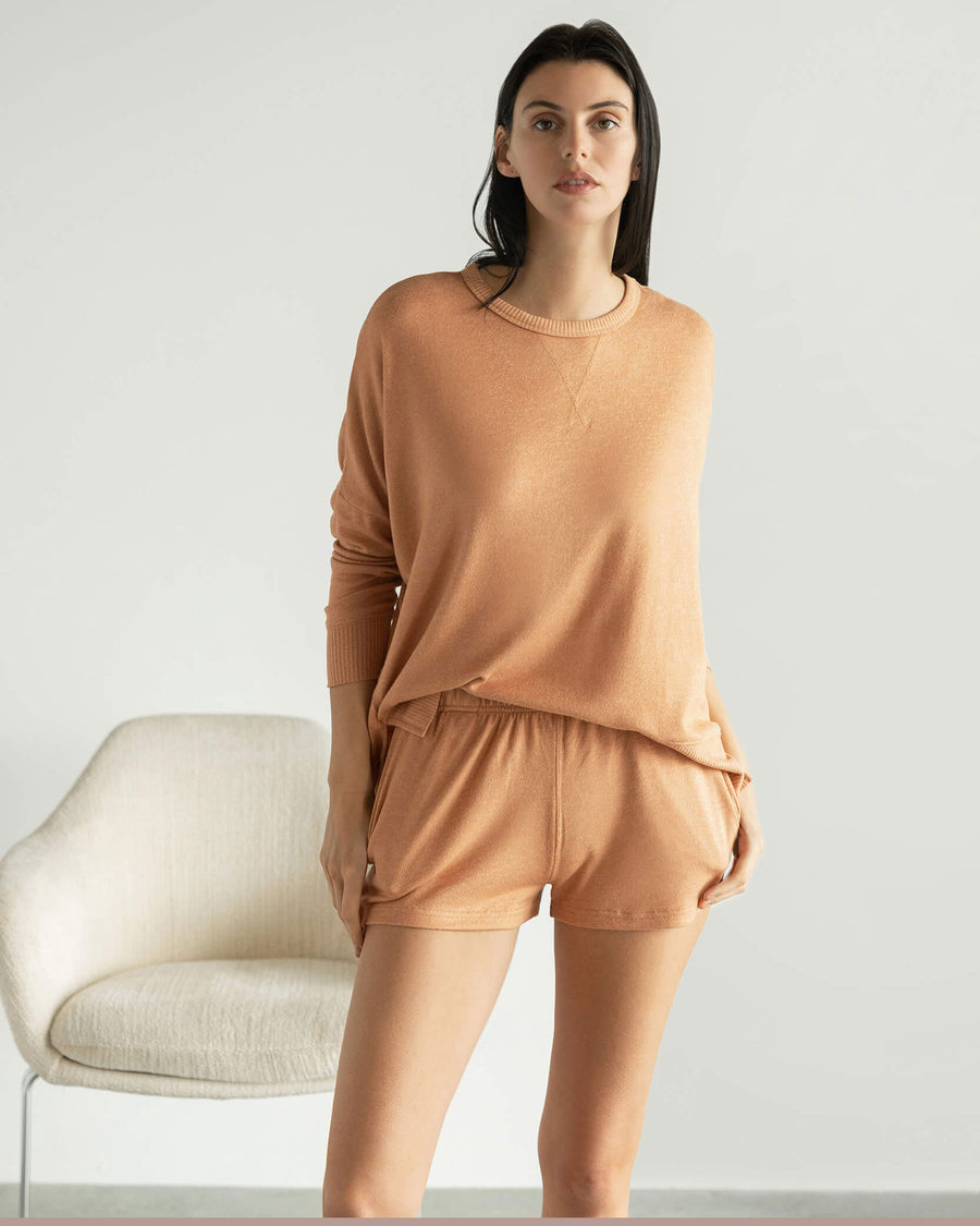 Cosset Relaxed Pullover Camel