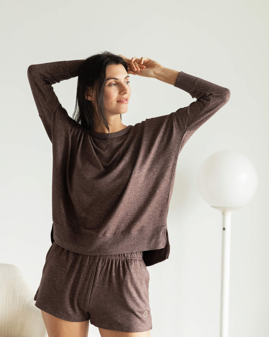 Cosset Relaxed Pullover Chocolate