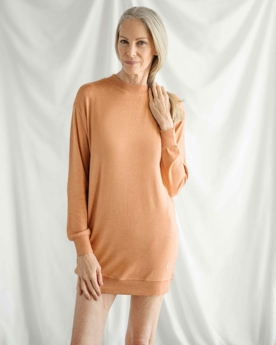 orange sweater dress Cosset Lazy Sweater Dress Camel / M