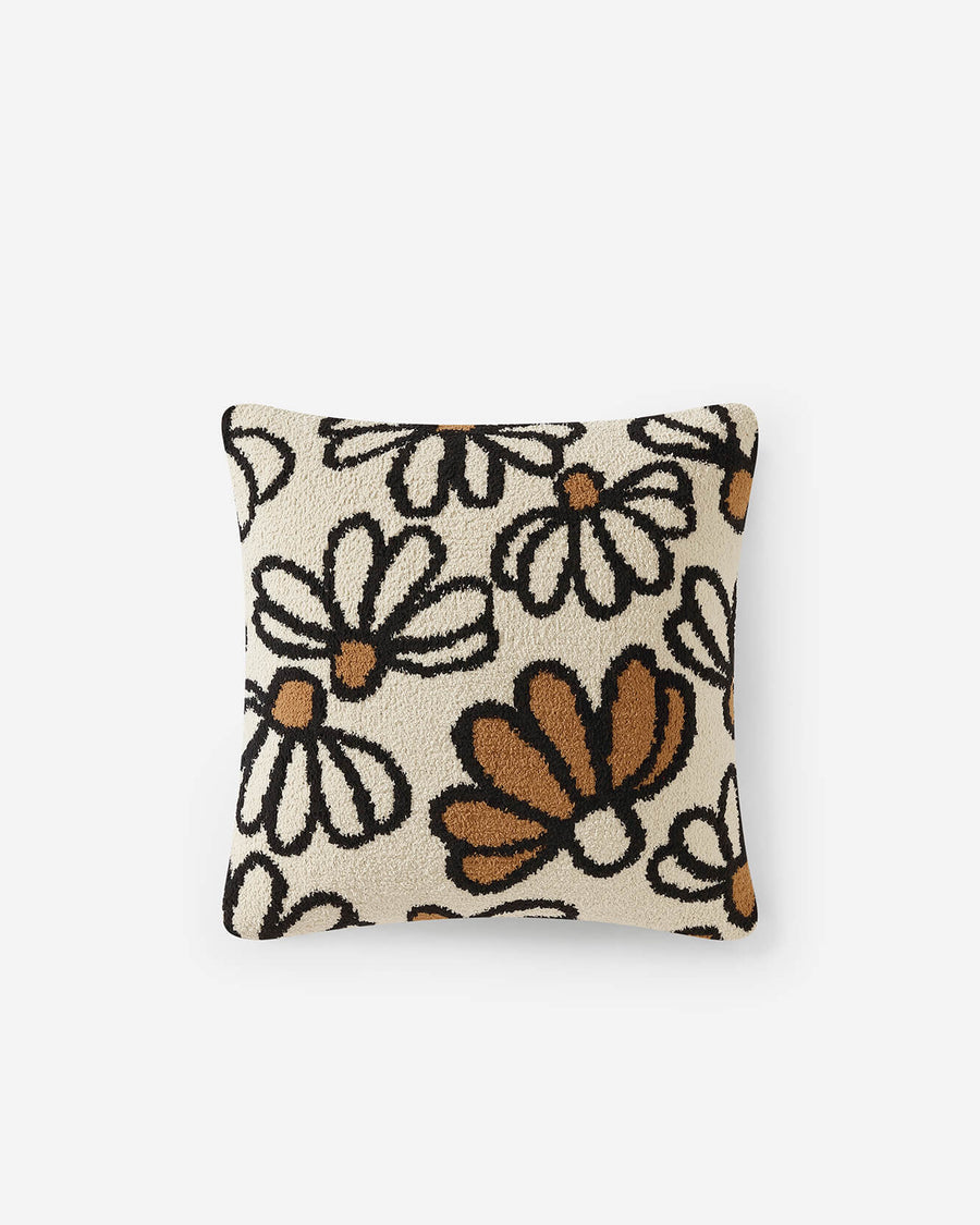 Daisy Throw Pillow Chestnut - Sahara Tan