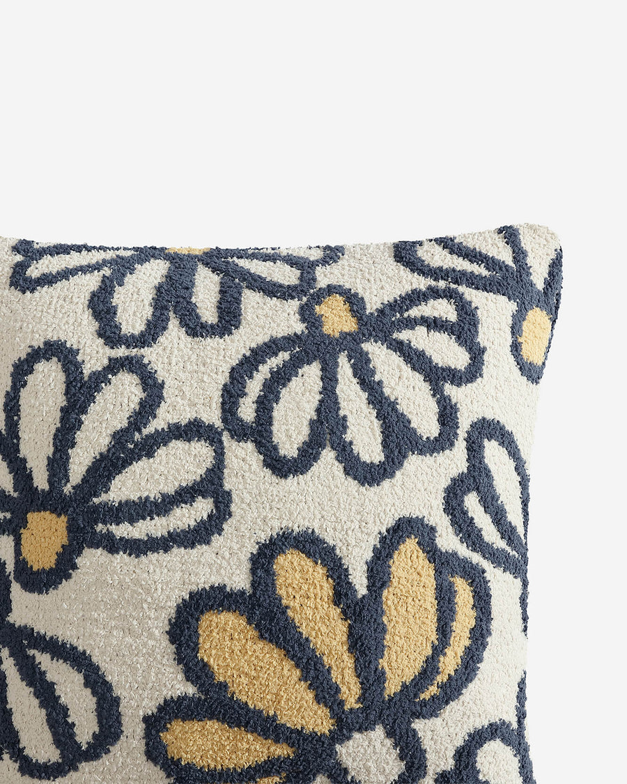 Daisy Throw Pillow Midnight - Sahara Tan