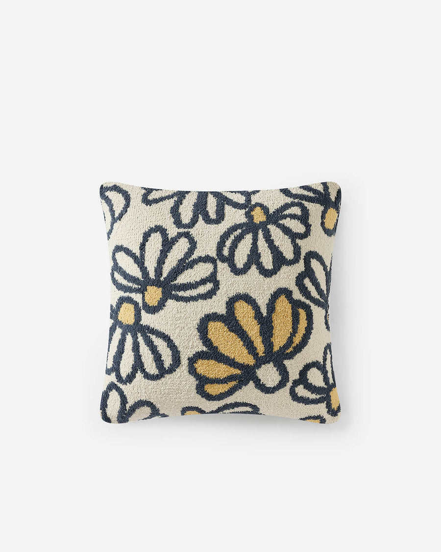 Daisy Throw Pillow Midnight - Sahara Tan