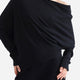 Sunday Citizen Faux Cashmere Asymmetrical Long Sleeve Black