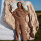 Sunday Citizen Faux Cashmere Asymmetrical Long Sleeve Cafe Au Lait