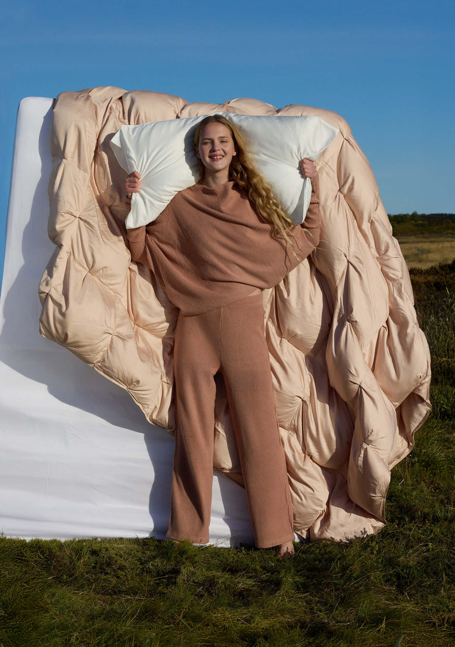 Sunday Citizen Faux Cashmere Asymmetrical Long Sleeve Cafe Au Lait