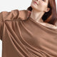 Sunday Citizen Faux Cashmere Asymmetrical Long Sleeve Cafe Au Lait
