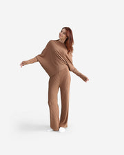 Sunday Citizen Faux Cashmere Asymmetrical Long Sleeve Cafe Au Lait