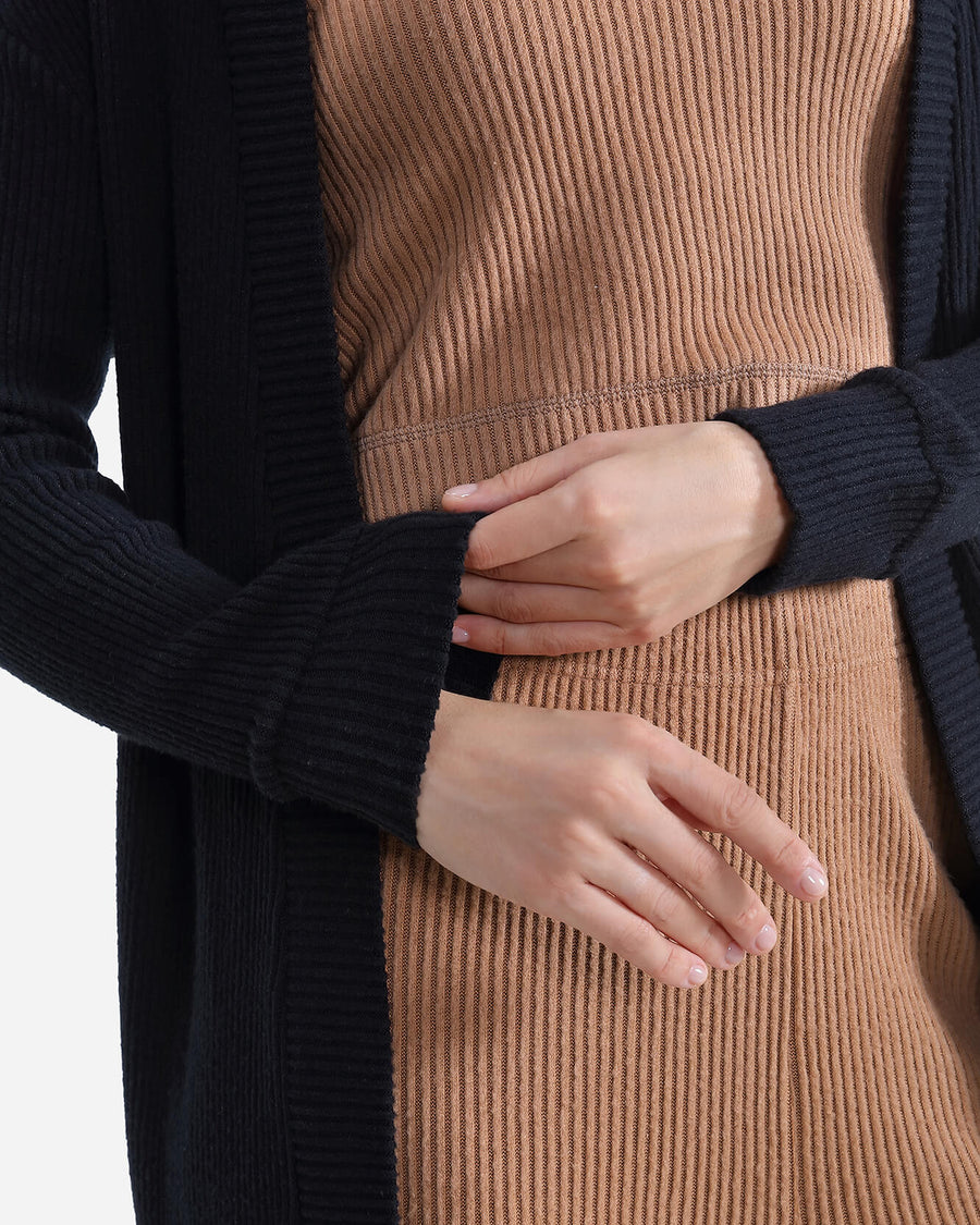 Sunday Citizen Faux Cashmere Asymmetrical Long Sleeve Black