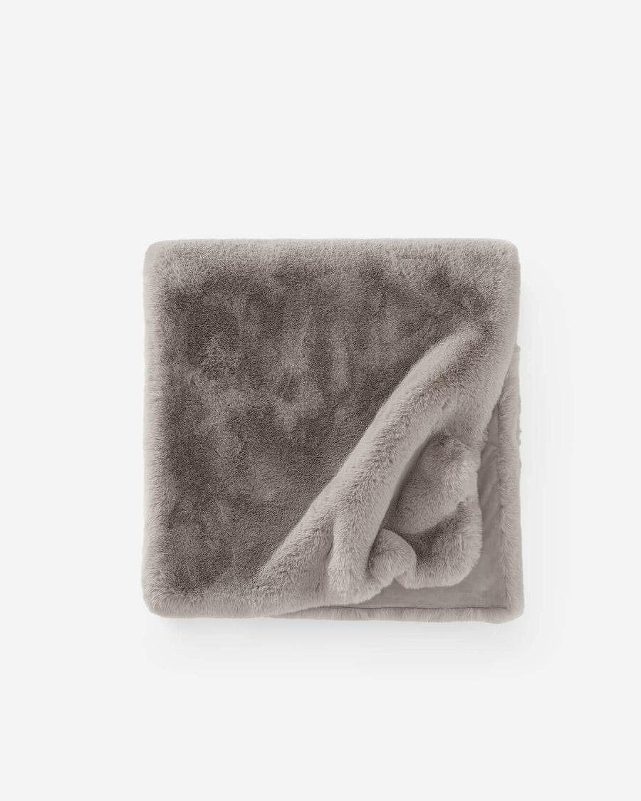 Breathable Faux Fur bed runner Grey