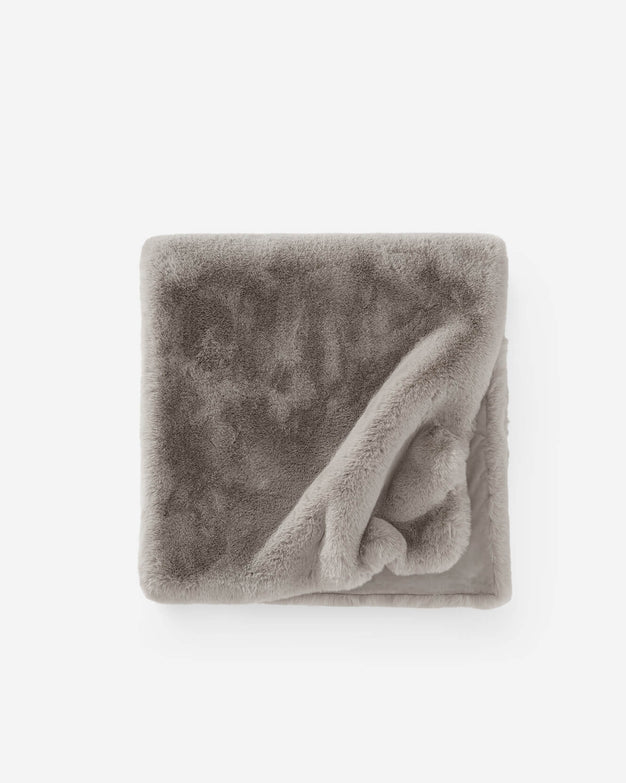 Breathable Faux Fur bed runner Grey