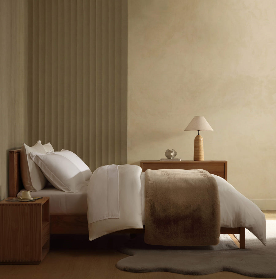 Breathable Faux Fur bed runner Grey