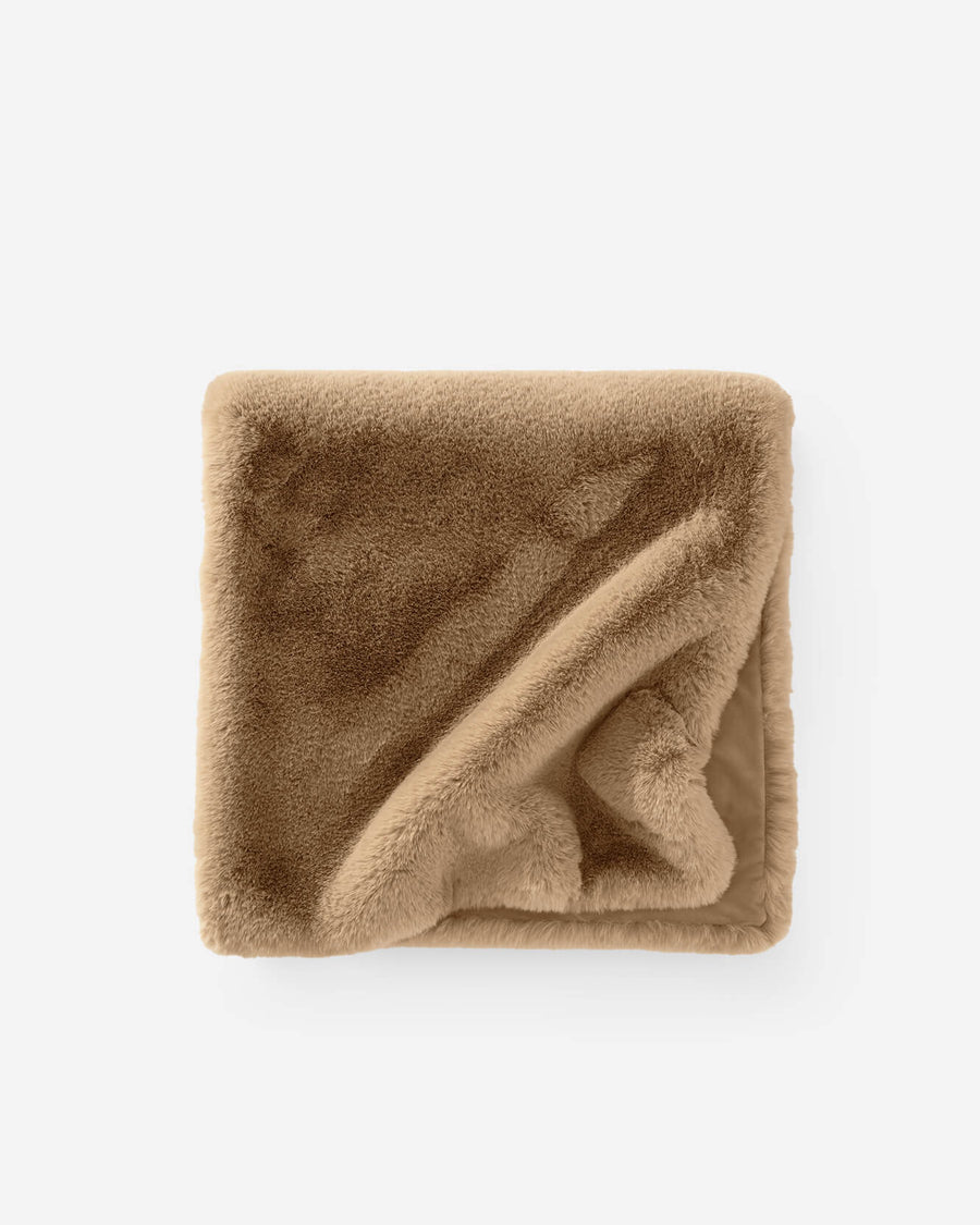 Breathable Faux Fur bed runner tan