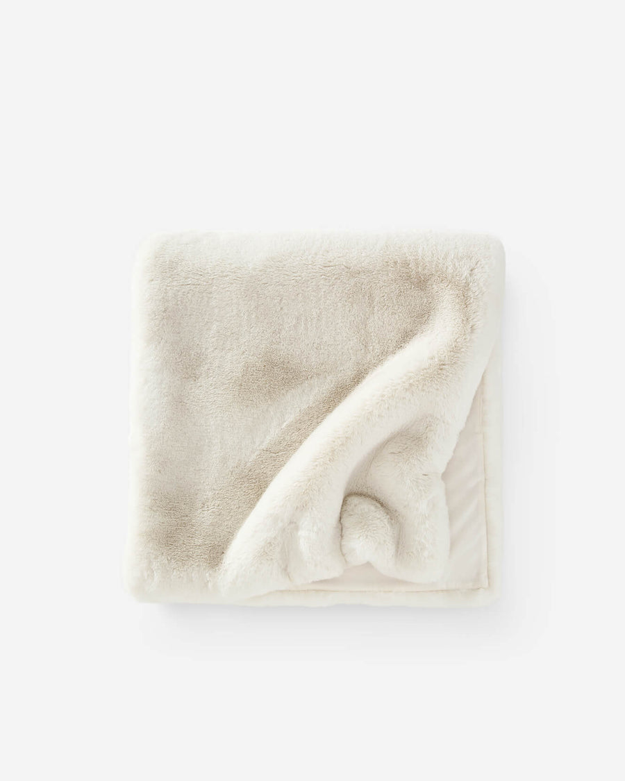 Breathable Faux Fur bed runner White