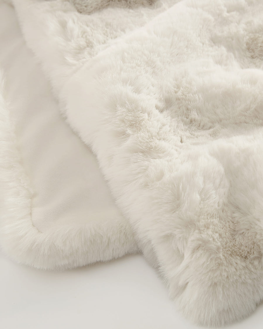 Breathable Faux Fur bed runner White