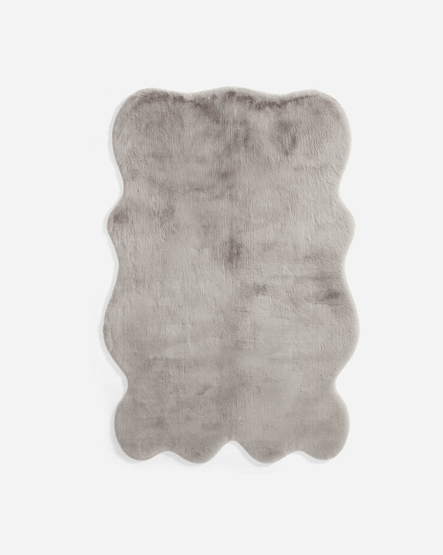 Sunday-Citizen_Faux-Fur-Throw-Rug Pillow Grey