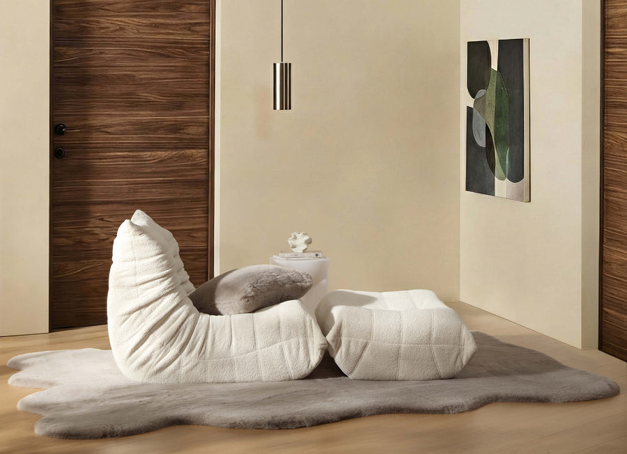 Sunday-Citizen_Faux-Fur-Throw-Rug Pillow Grey