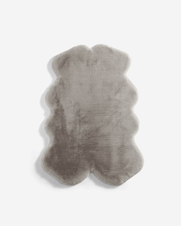 Sunday-Citizen_Faux-Fur-Throw-Rug Pillow Grey
